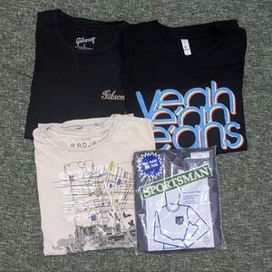 Graphic T-Shirts Bundle - Black, Cream, Blue